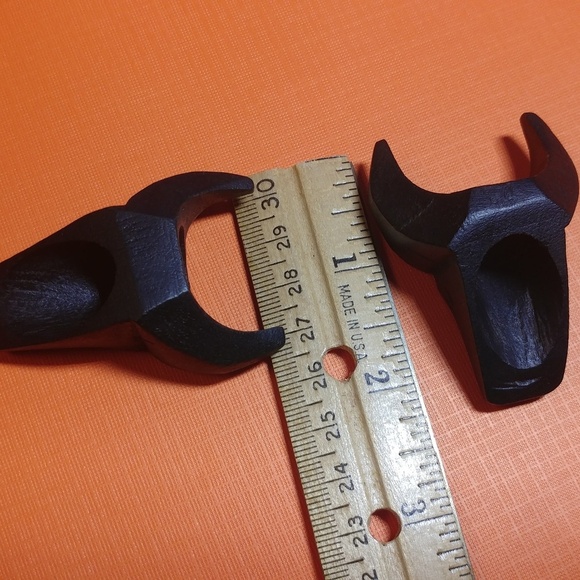 Bull bison buffalo carved wood napkin rings - Picture 6 of 7